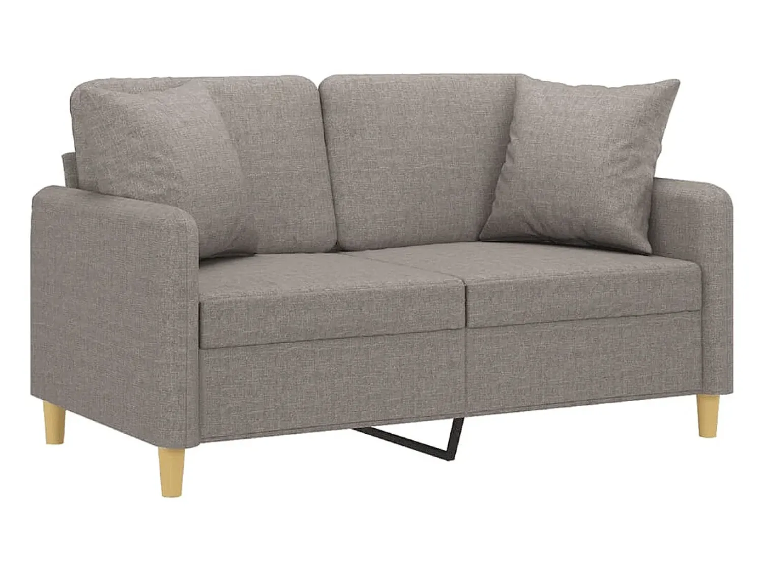 Sofá| Sofá 2 lug. +almofadas decoração 120cm tecido cinza-acastanhado PT170096 Taupe