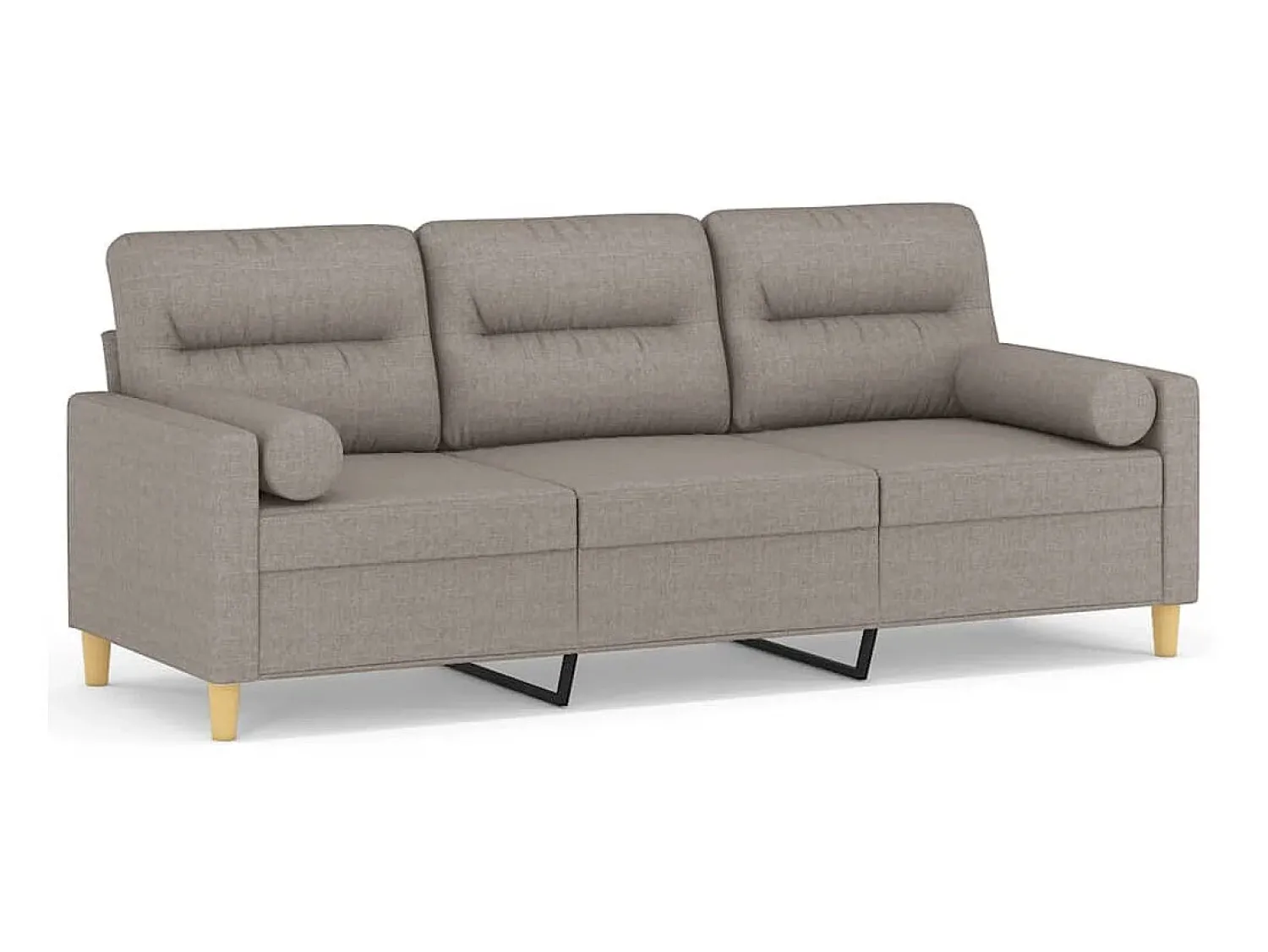 Sofá 3 lug. +almofadas decoração 180cm tecido cinza-acastanhado PT864591^ Sofá