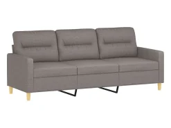 Sofá 3 lug. +almofadas decoração 180cm tecido cinza-acastanhado PT864591^ Sofá