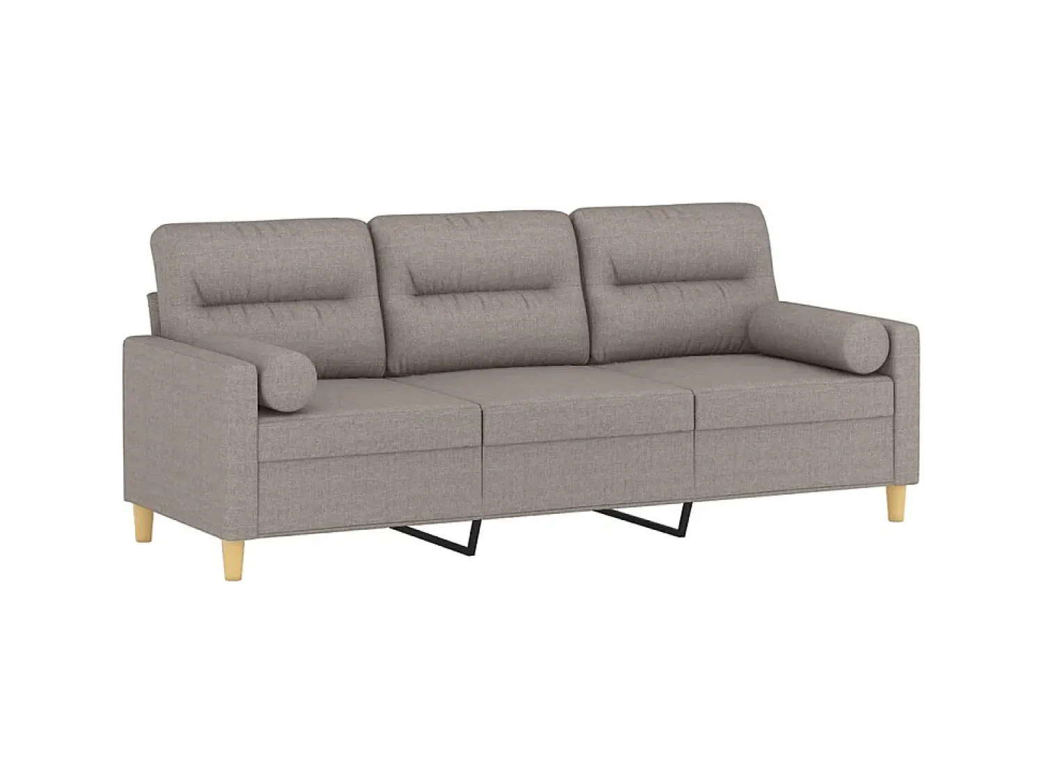 Sofá 3 lug. +almofadas decoração 180cm tecido cinza-acastanhado PT864591^ Sofá