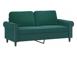 Sofá* Sofá 2 lug. c/ almofadas decorativas 140cm veludo -escuro PT931028 Verde