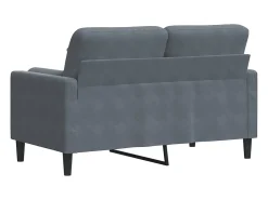 Sofá*vidaxl Sofá 2 lug. c/ almofadas decorativas 120 cm veludo cinza-escuro Cinzento