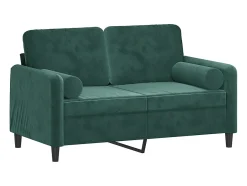 Sofá| Sofá 2 lug. c/ almofadas decorativas 120 cm veludo -escuro PT832485 Verde