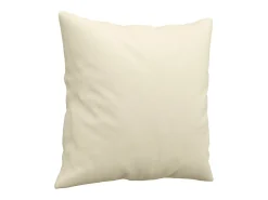 Sofá|vidaxl Sofá 3 lug. c/ almofadas decorativas 180 cm couro artif. Creme
