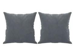 Hot Sofá 3 lug. c/ almofadas decorativas 180 cm veludo cinza-escuro PT647304 Cinzento