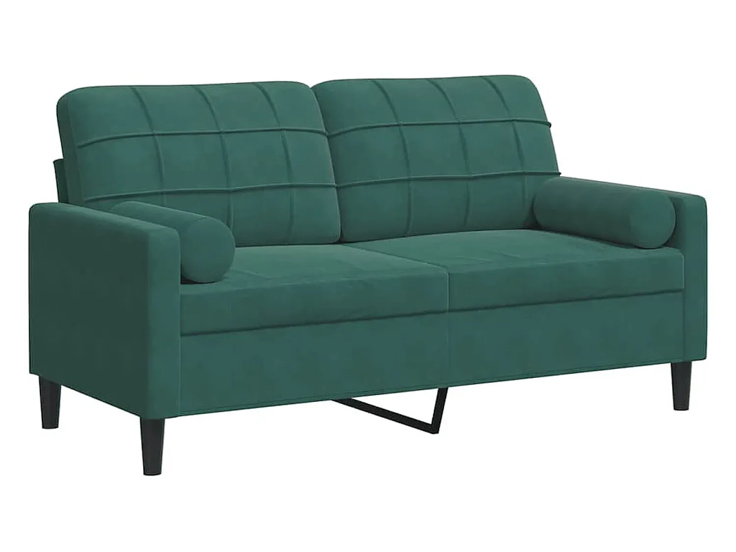 Clearance vidaxl Sofá 2 lug. c/ almofadas decorativas 140cm veludo -escuro Verde