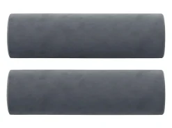 Sofá*vidaxl Sofá 2 lug. c/ almofadas decorativas 140 cm veludo cinza-escuro Cinzento