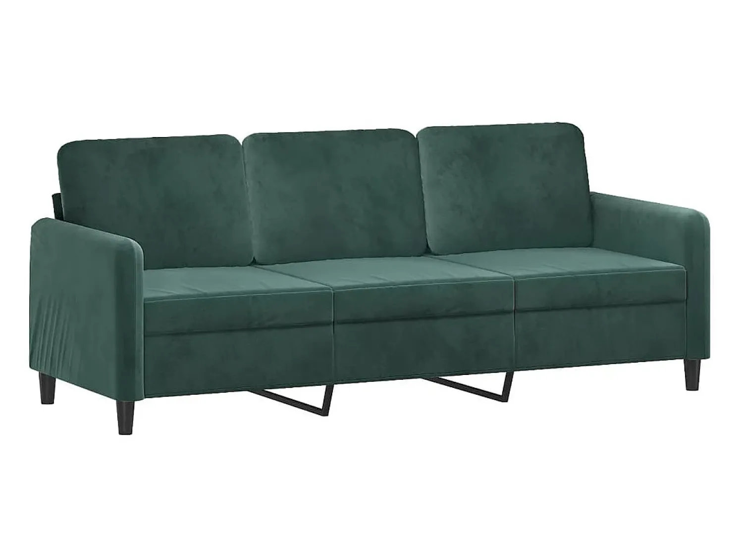 Sofá| Sofá 3 lug. c/ almofadas decorativas 180 cm veludo -escuro PT658530 Verde