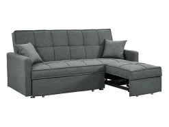 Sofá|Vente-unique Sofá 3 lug. convertível em cama tecido cinza - CANETTI Cinzento
