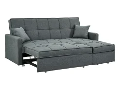 Sofá|Vente-unique Sofá 3 lug. convertível em cama tecido cinza - CANETTI Cinzento