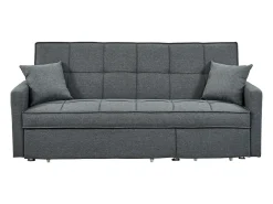 Sofá|Vente-unique Sofá 3 lug. convertível em cama tecido cinza - CANETTI Cinzento