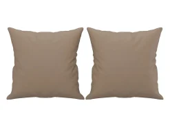 Sofá| Sofá 2 lugares + almofadas 140 cm couro artificial cappuccino PT120474 Castanho