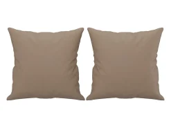 New vidaxl Sofá 2 lugares + almofadas 120 cm couro artificial cappuccino Castanho