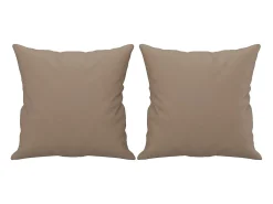 Sofá* Sofá 2 lugares + almofadas 120 cm couro artificial cappuccino PT621422 Castanho