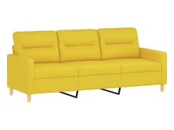 Sofá| Sofá 3 lugares + almofadas decoração 180cm tecido -claro PT867592 Amarelo
