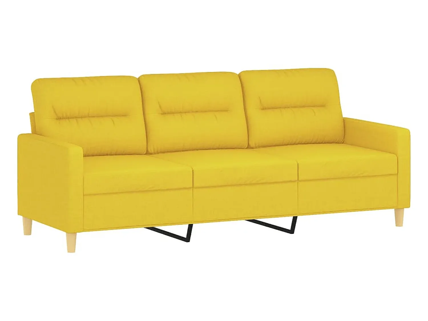 Sofá| Sofá 3 lugares + almofadas decoração 180cm tecido -claro PT867592 Amarelo