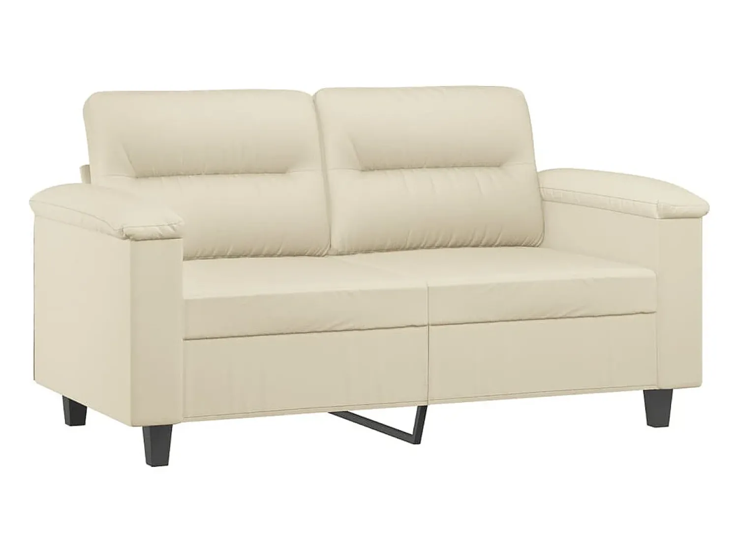 Clearance Sofá 2 lugares + almofadas decorativas 120cm couro artif. PT629917 Creme