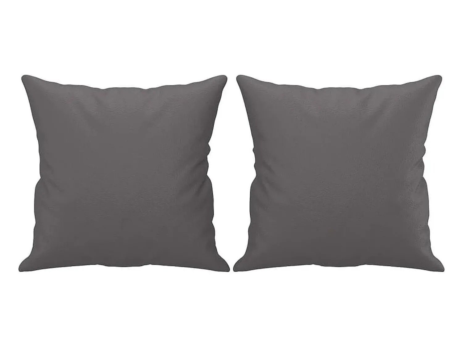 Clearance Sofá 2 lugares + almofadas decorativas 120cm couro artif. cinza PT906283 Cinzento