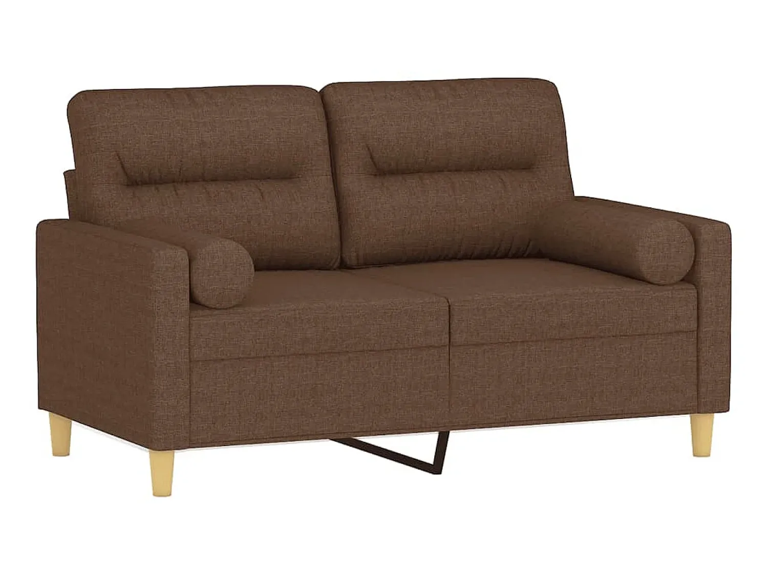 Sofá| Sofá 2 lugares + almofadas decorativas 120 cm tecido PT737445 Castanho