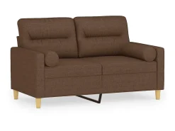 Sofá| Sofá 2 lugares + almofadas decorativas 120 cm tecido PT737445 Castanho