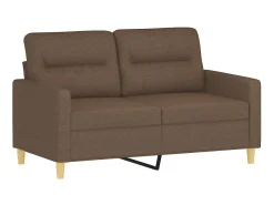 Sofá| Sofá 2 lugares + almofadas decorativas 120 cm tecido PT737445 Castanho