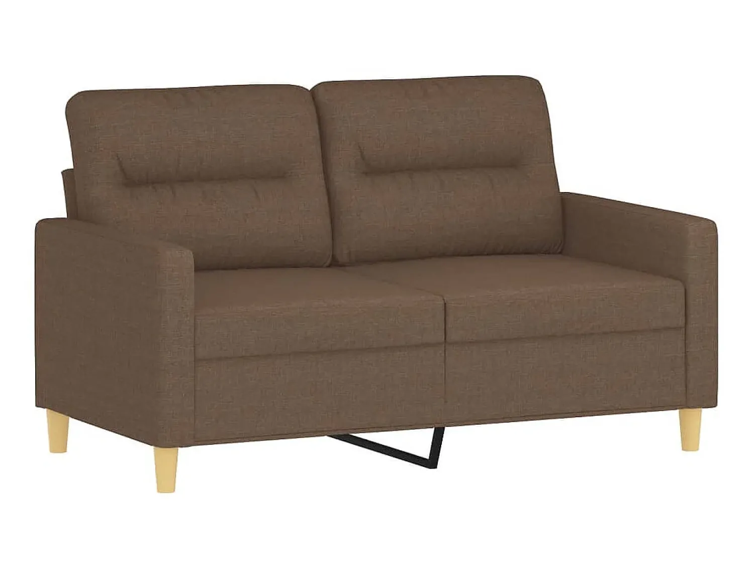 Sofá| Sofá 2 lugares + almofadas decorativas 120 cm tecido PT737445 Castanho