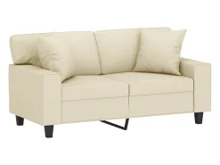 Sofá 2 lugares + almofadas decorativas 120cm couro artif. PT584357^ Sofá