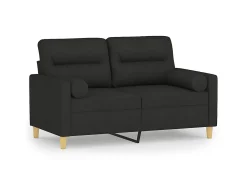 Sofá* Sofá 2 lugares + almofadas decorativas 120 cm tecido PT837161 Preto
