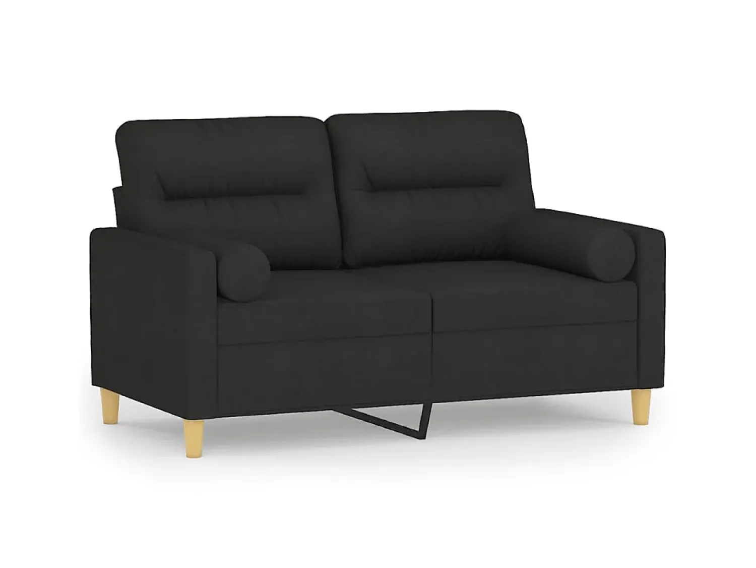 Sofá* Sofá 2 lugares + almofadas decorativas 120 cm tecido PT837161 Preto