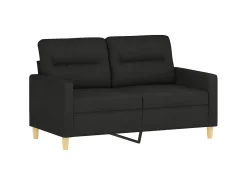 Sofá* Sofá 2 lugares + almofadas decorativas 120 cm tecido PT837161 Preto