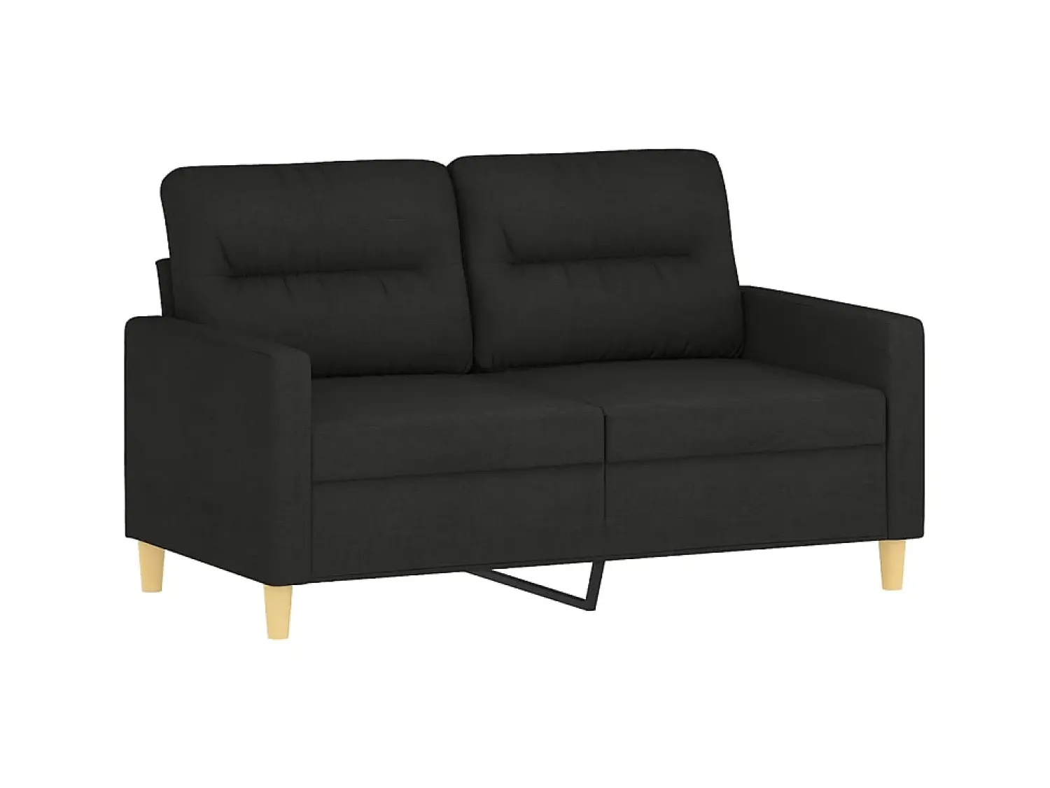 Sofá* Sofá 2 lugares + almofadas decorativas 120 cm tecido PT837161 Preto