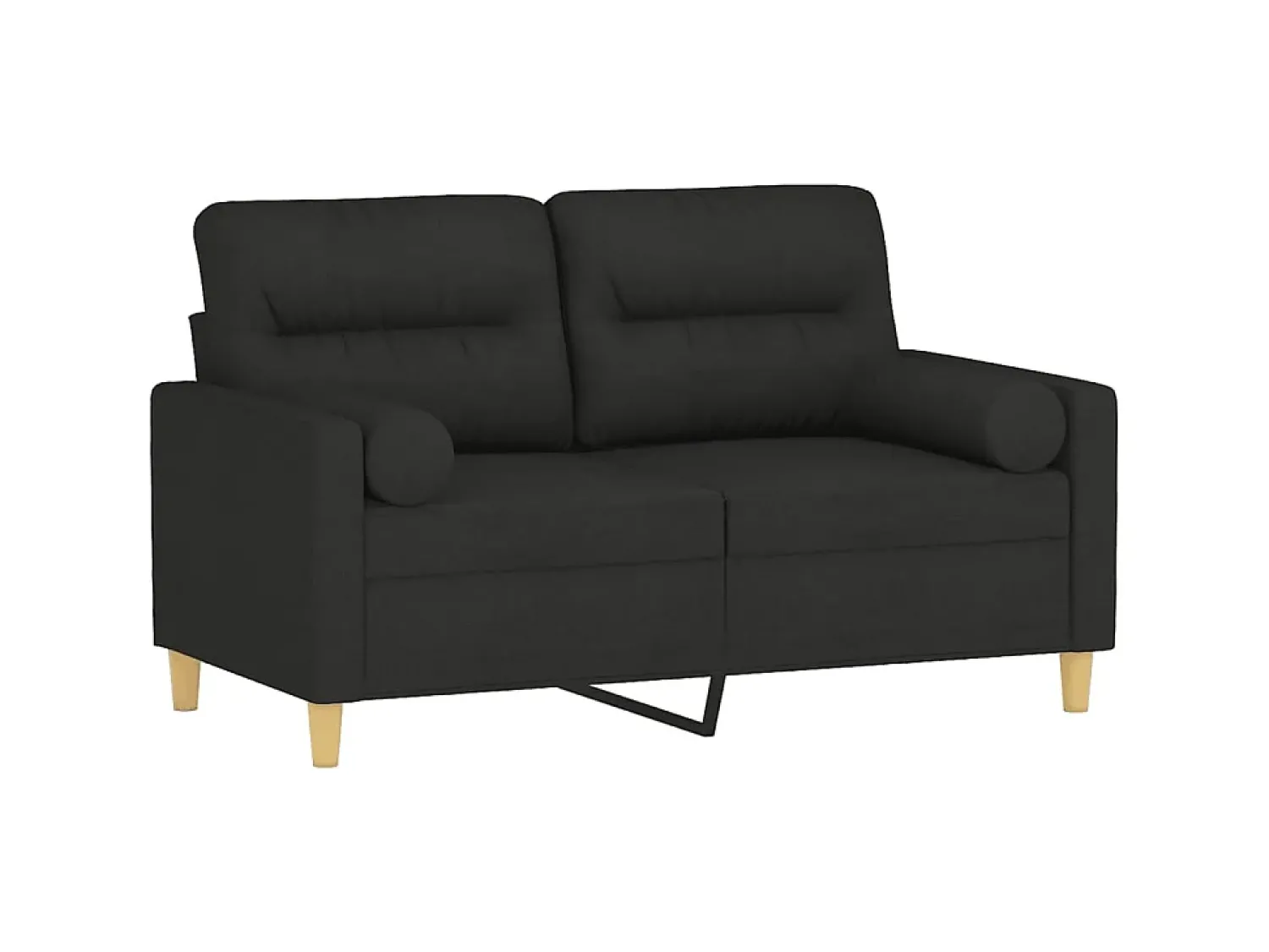 Sofá* Sofá 2 lugares + almofadas decorativas 120 cm tecido PT837161 Preto