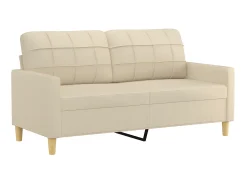 Sofá* Sofá 2 lugares + almofadas decorativas 140 cm tecido cor PT372919 Creme