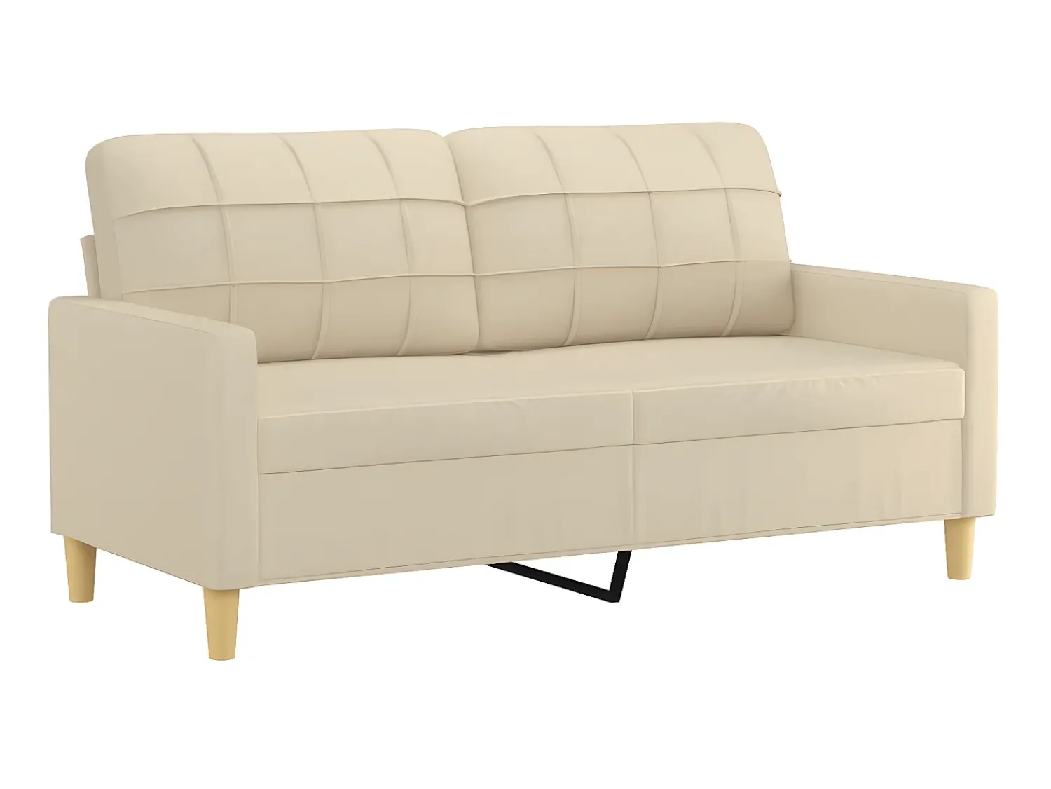 Sofá* Sofá 2 lugares + almofadas decorativas 140 cm tecido cor PT372919 Creme