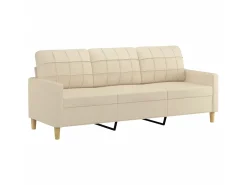 Online Sofá 3 lugares + almofadas decorativas 180 cm tecido cor PT182947 Creme