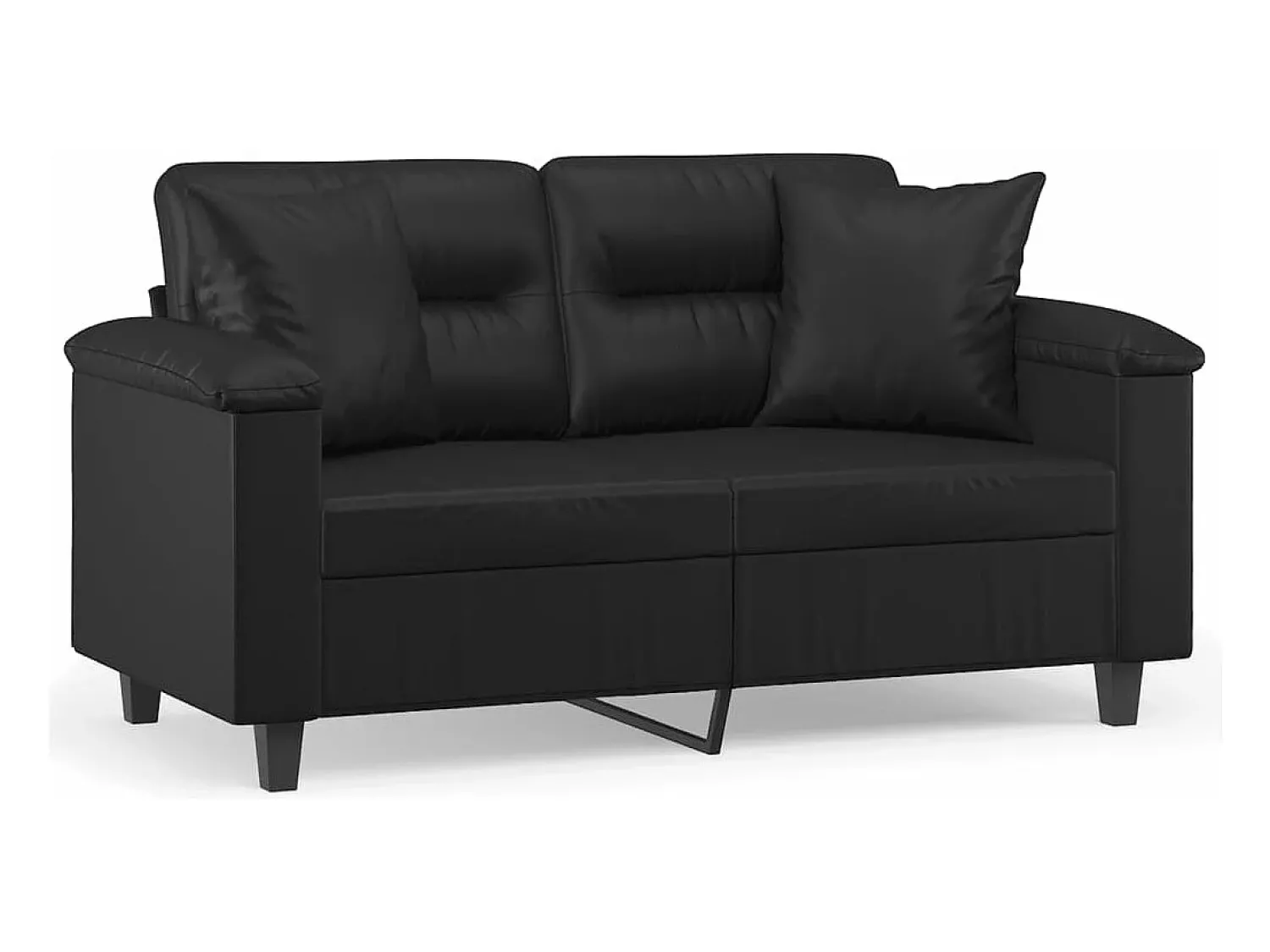Sofá 2 lugares + almofadas decorativas 120cm couro artif. PT399038^ Sofá
