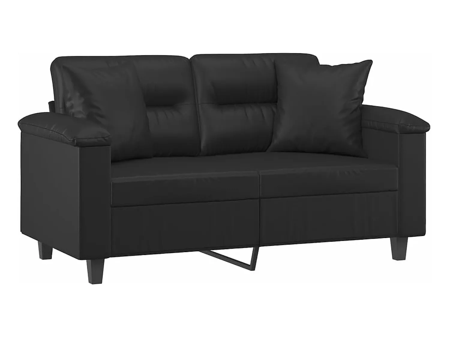 Sofá 2 lugares + almofadas decorativas 120cm couro artif. PT399038^ Sofá