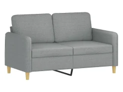 Sofá* Sofá 2 lugares + almofadas decorativas 120cm tecido cinza-claro PT148539 Cinzento claro