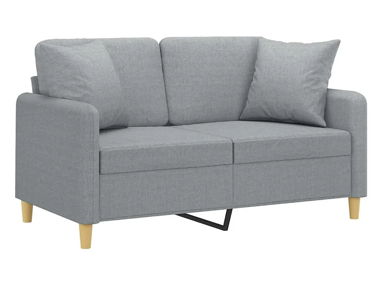 Sofá* Sofá 2 lugares + almofadas decorativas 120cm tecido cinza-claro PT148539 Cinzento claro
