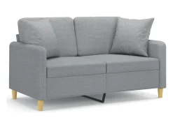 Sofá* Sofá 2 lugares + almofadas decorativas 120cm tecido cinza-claro PT148539 Cinzento claro