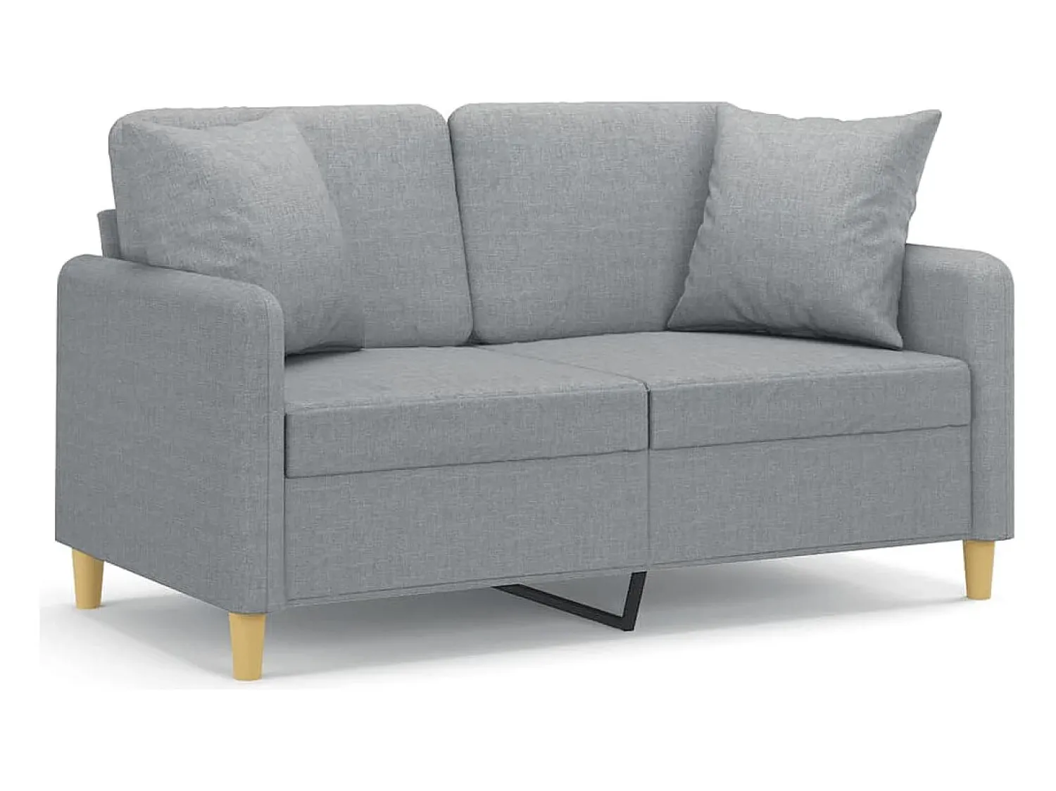 Sofá* Sofá 2 lugares + almofadas decorativas 120cm tecido cinza-claro PT148539 Cinzento claro