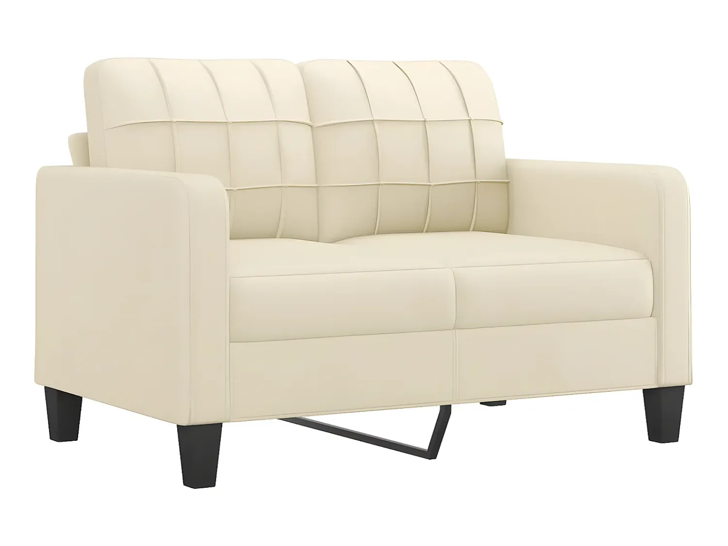 Online Sofá 2 lugares + almofadas decorativas 120cm couro artif. PT567175 Creme