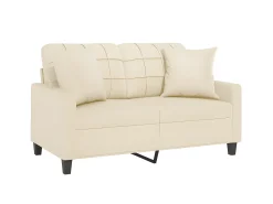 Online Sofá 2 lugares + almofadas decorativas 120cm couro artif. PT567175 Creme