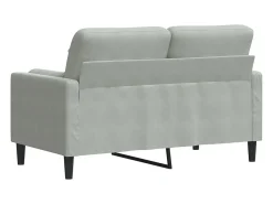 Sofá*vidaxl Sofá 2 lugares + almofadas decorativas 120cm veludo cinza-claro Cinzento