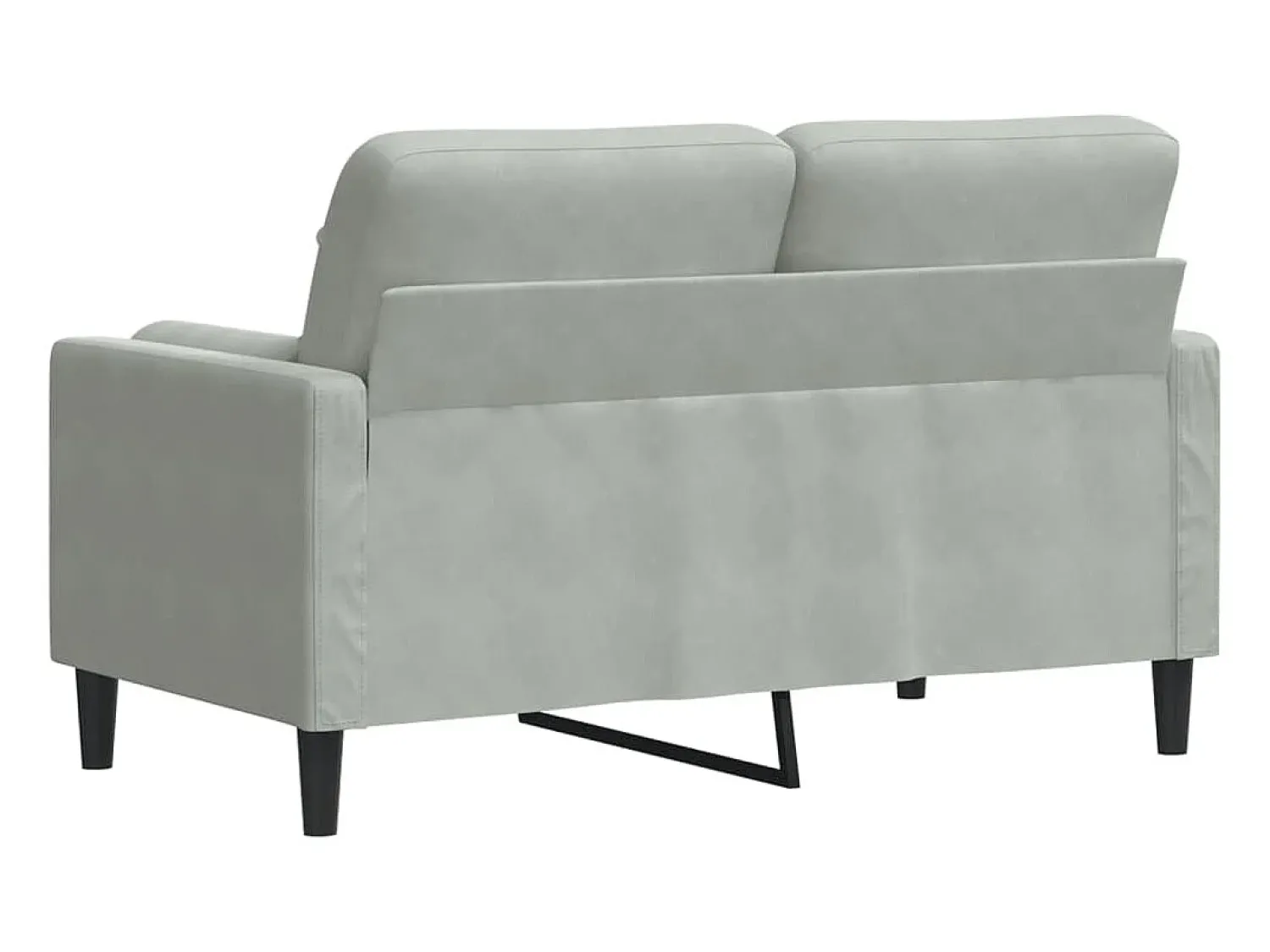 Sofá*vidaxl Sofá 2 lugares + almofadas decorativas 120cm veludo cinza-claro Cinzento