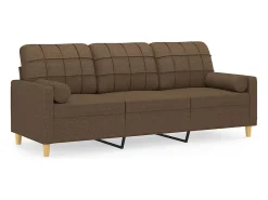 Sofá 3 lugares + almofadas decorativas 180 cm tecido PT821074^ Sofá