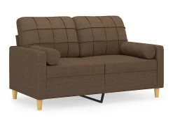 Sofá| Sofá 2 lugares + almofadas decorativas 120 cm tecido PT491685 Castanho