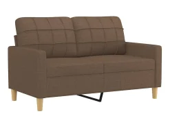 Sofá| Sofá 2 lugares + almofadas decorativas 120 cm tecido PT491685 Castanho