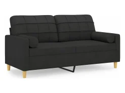 vidaxl Sofá 2 lugares + almofadas decorativas 140 cm tecido^ Sofá