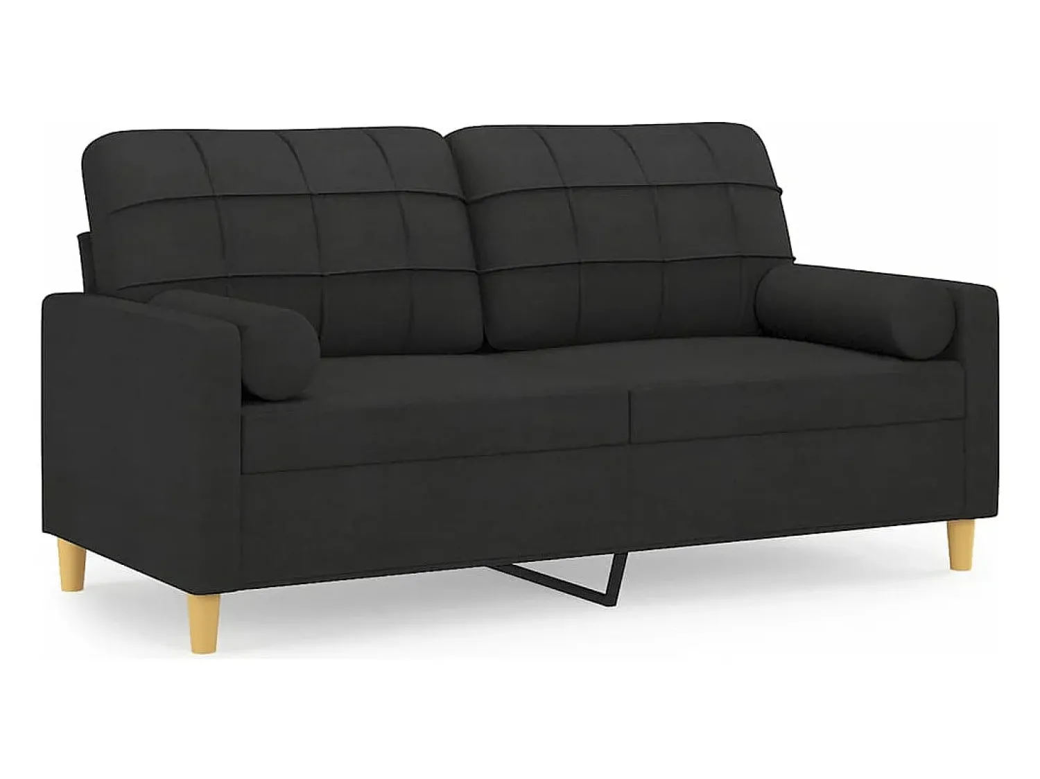 vidaxl Sofá 2 lugares + almofadas decorativas 140 cm tecido^ Sofá